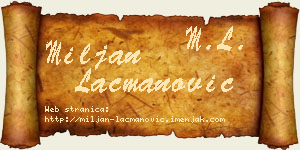 Miljan Lacmanović vizit kartica